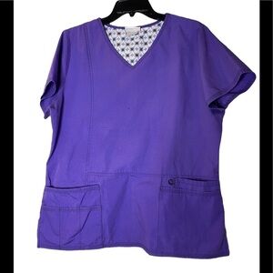 ScrubStar Purple Size Medium Womens Scrub Top